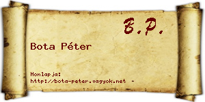 Bota Péter névjegykártya
