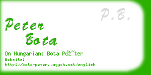 peter bota business card